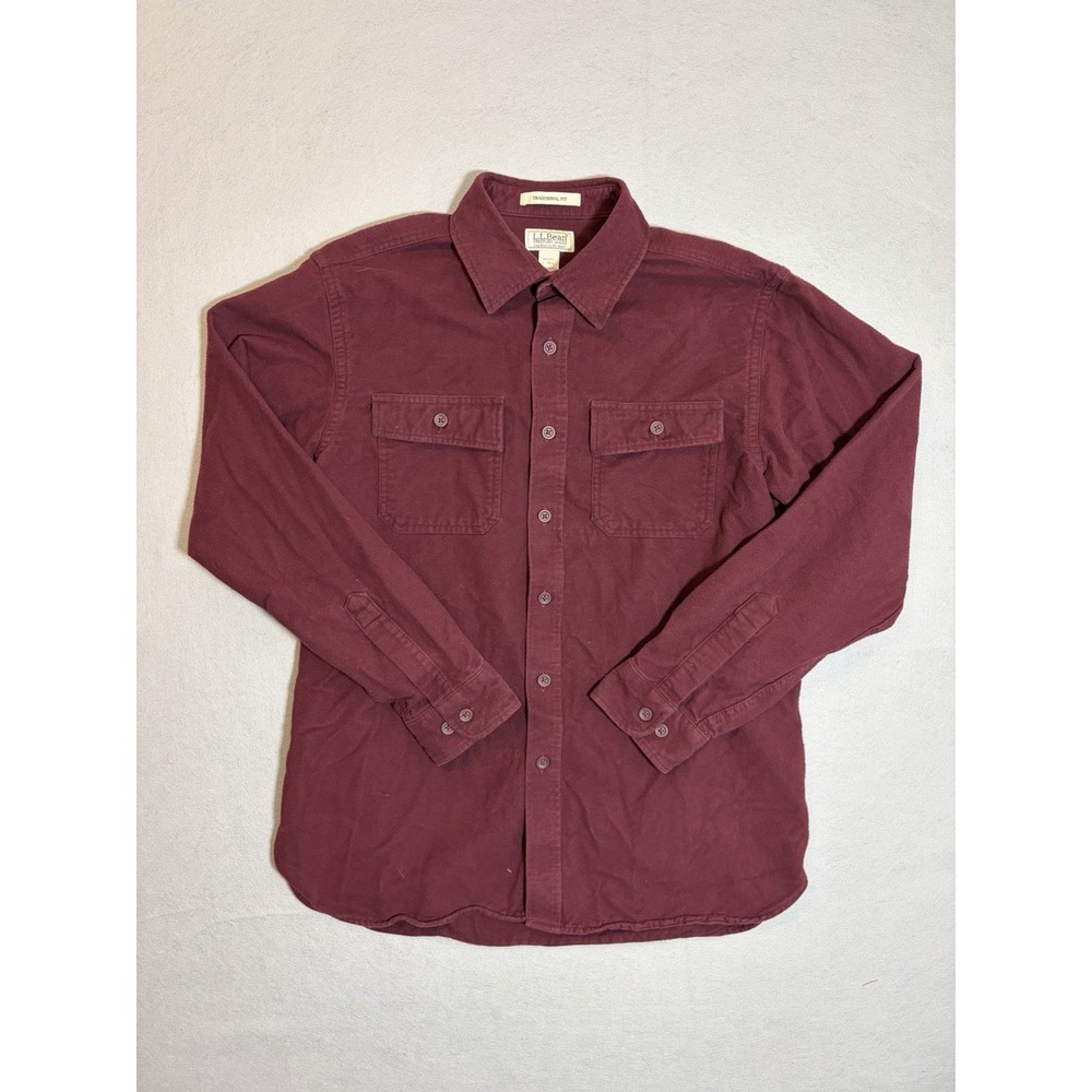L.L. Bean Chamois Heavy Cloth Shirt Men's Large  Long Sleeve Traditional Fit